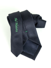 3 Fold Tie SEMANTICA in Dark Blue Silk Gauze Ad Maiora